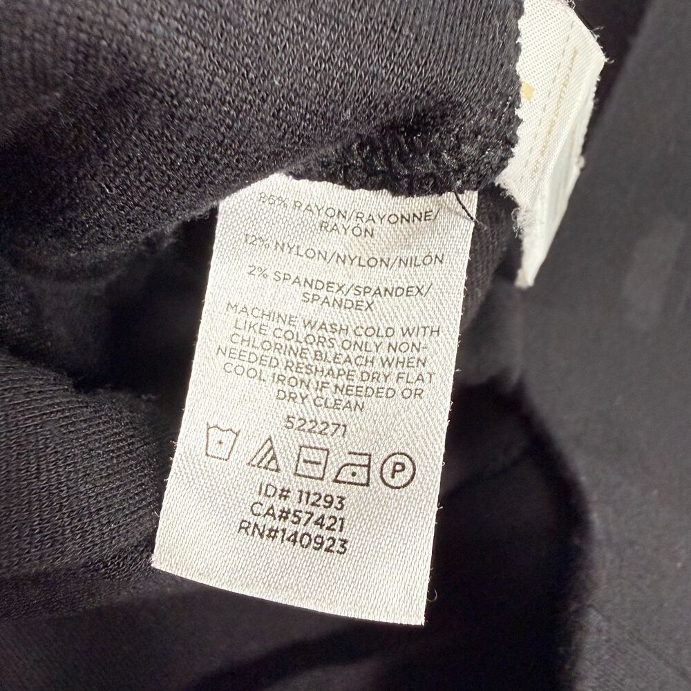 Pleated Wide Leg LOFT Petites Black Rayon Trouser Pants Size LP Large Petite - Picture 8 of 9